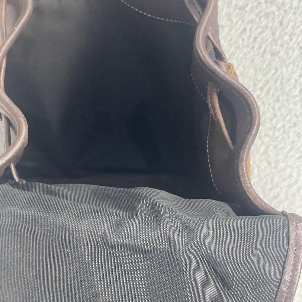 Brighton Backpack Purse Womens Brown Black Croc Embossed Leather Bag Western - Picture 16 of 16